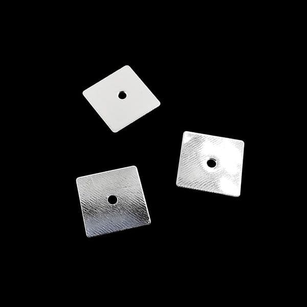 Silver Plated Flat Square Spacer 8mm x  40pcs