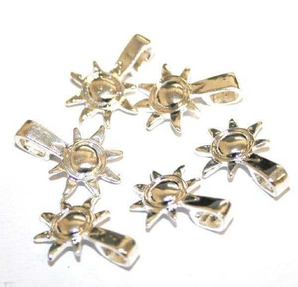 Silver plated glue on bails