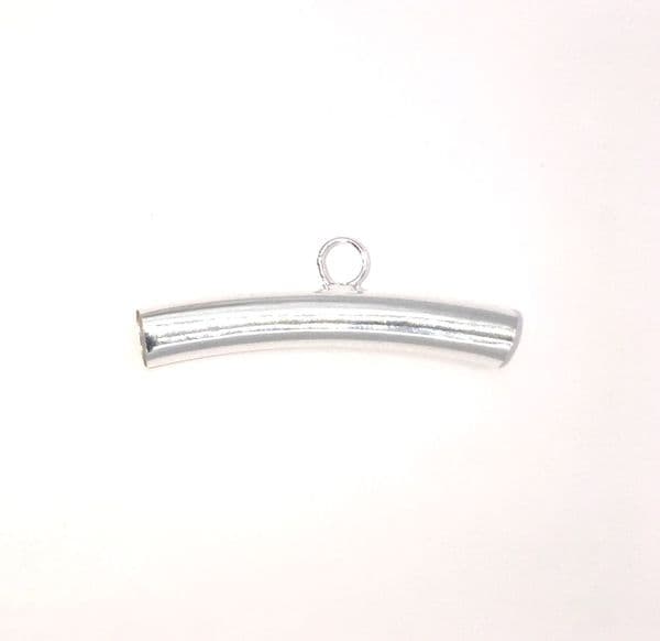 SIlver Spacer bar with charm carrier 5x30mm 31-arg-33