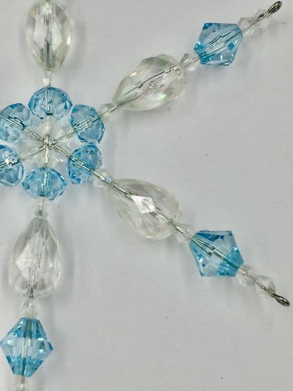 Snowflake decoration kit turquoise & clear ab ac003 Only £1.14 each