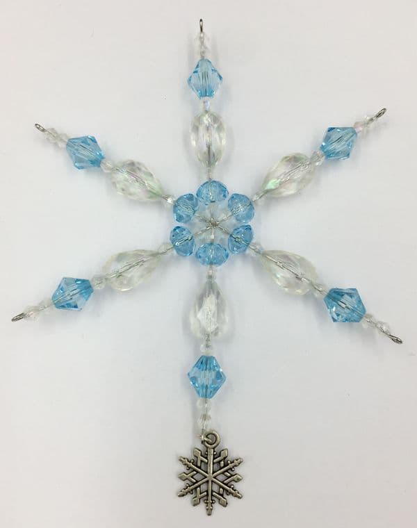 Snowflake decoration kit turquoise & clear ab ac003 Only £1.14 each