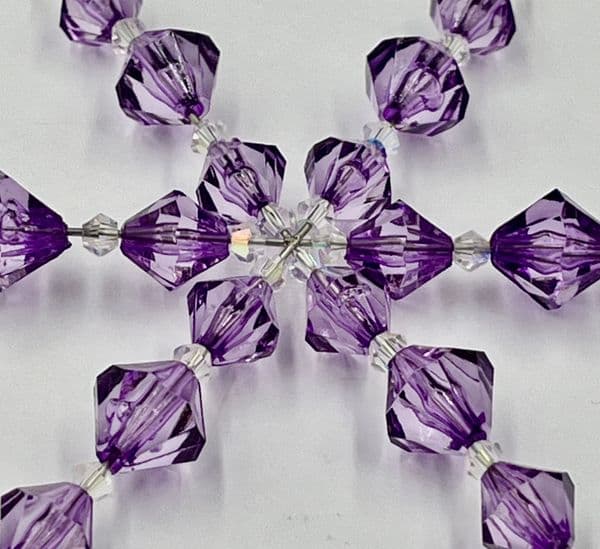 Snowflake decoration  PURPLE & AB bicones ac2213 Only £1.43 EACH