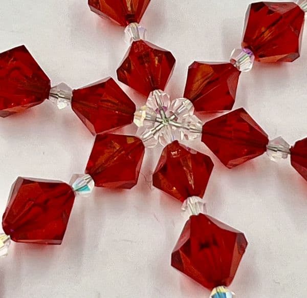 Snowflake decoration  RED & AB bicones ac2211 Only £1.43 EACH