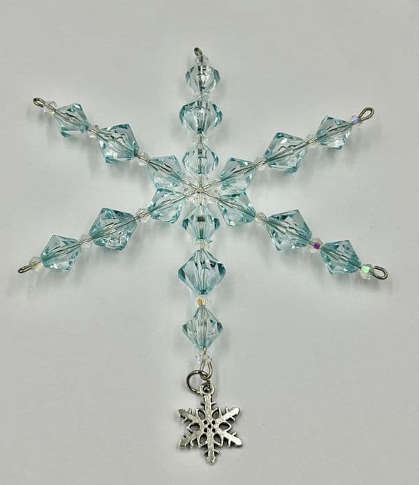 Snowflake decoration  TURQOUISE & AB bicones ac2212 Only £1.43 EACH