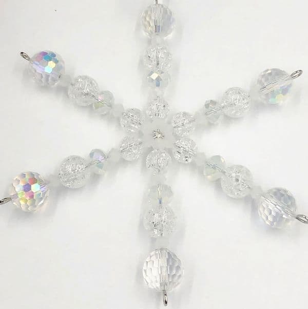 Snowflake kit Ice crystals( 4.5 inches)  -Clear AB, white  - 2106 - (£1.99 each)
