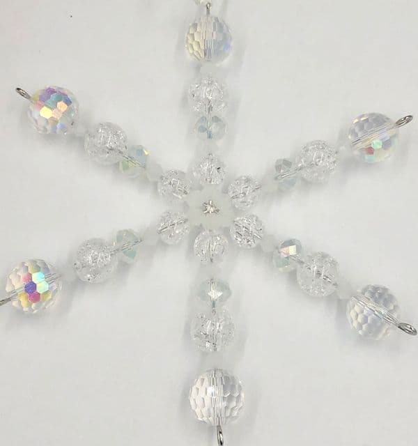 Snowflake kit Ice crystals( 4.5 inches)  -Clear AB, white  - 2106 - (£1.99 each)