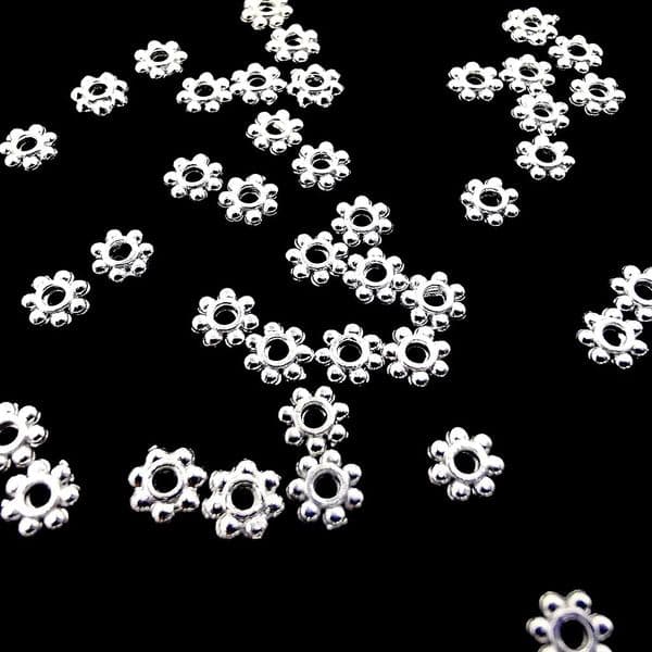 Snowflake Silver Plated Spacer 4mm x 300 pcs (approx.)