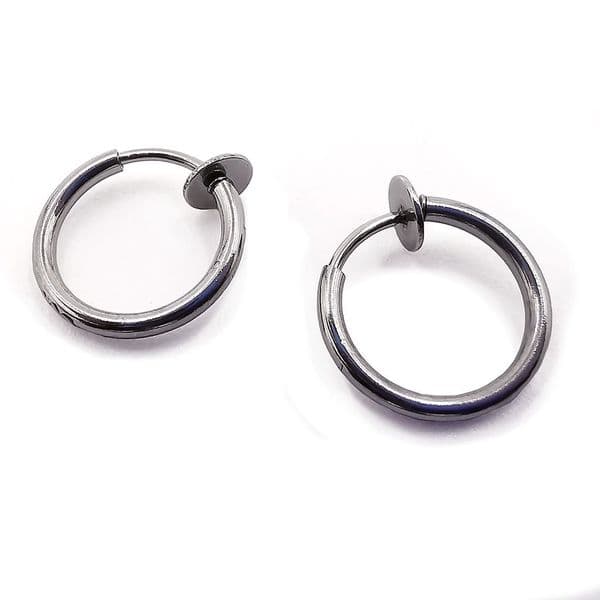 Stainless Steel Clip On Earring 12.5mm x 8 pcs
