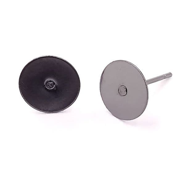 Stainless Steel Flat Back Stud Earring & Earring Backs 8mm x 10prs