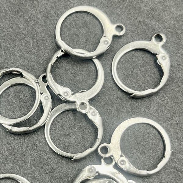 Stainless Steel O Clip Earring - hypoallergenic  12mm x 12 pcs