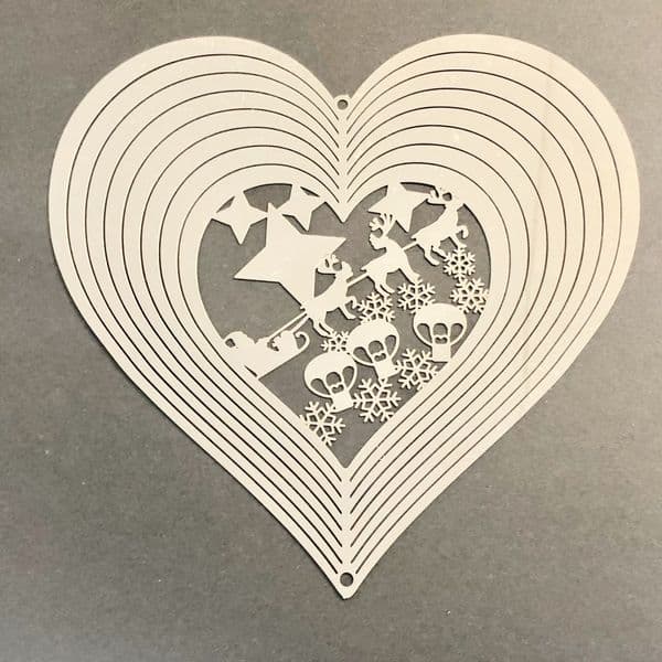 Stainless steel spinner - Santa's sleigh heart shape