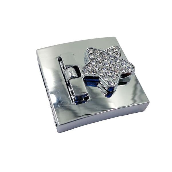 Star crystal fold over clasp 34mm