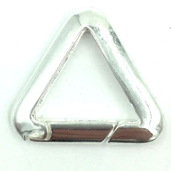Triangle silver plate clasp / connector 28mm
