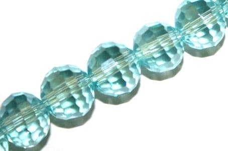 Turquoise  10mm 96 Facets Glass Beads x 72 Pces