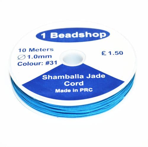 Turquoise Blue 31: : 10 Metres x 1.0mm Jade Cord JSC-10-1.0-31 / S.B