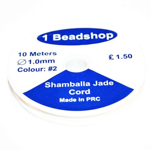 White 2 10 Metres x 1.0mm Jade  Cord JSC-10-1.0-02 / S.B