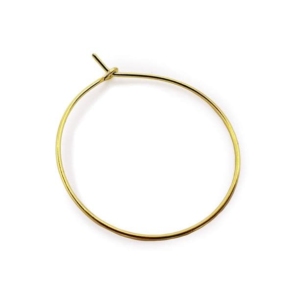 Yellow Gold Colour Earring/Wine Loops 25mm x 15 pcs