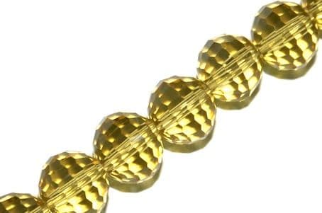 Yellow Topaz 10mm 96 Facets Glass Beads x 72 Pces