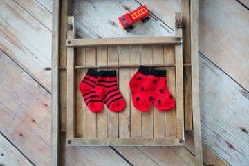 Fire Engine Matching Socks - 2 Pack