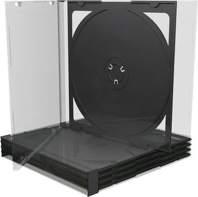 10 Black Double Jewel 10.4mm spine CD cases