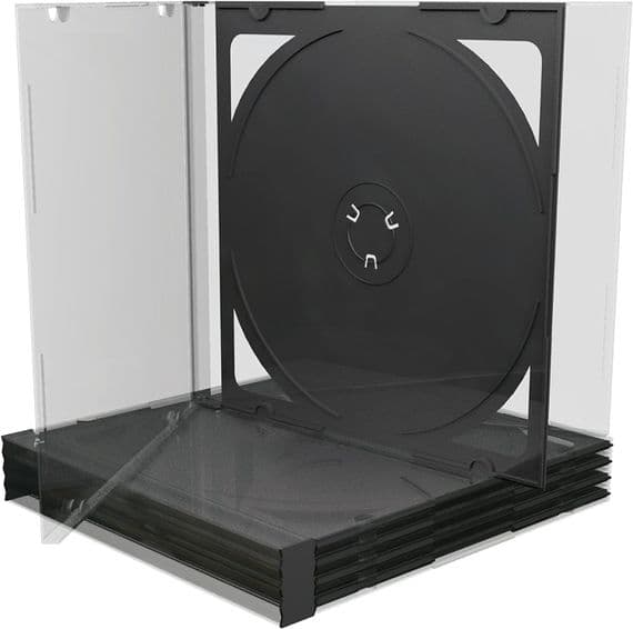 10 Black Double Jewel 10.4mm spine CD cases