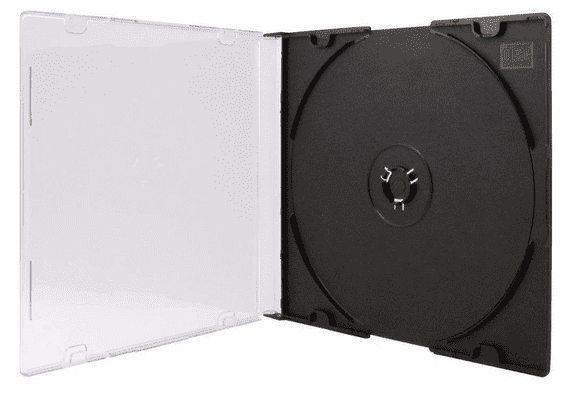 10 Black Single Slimline Jewel 5.2mm spine CD cases
