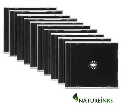 10 Black Single Standard Jewel 10.4mm spine CD cases