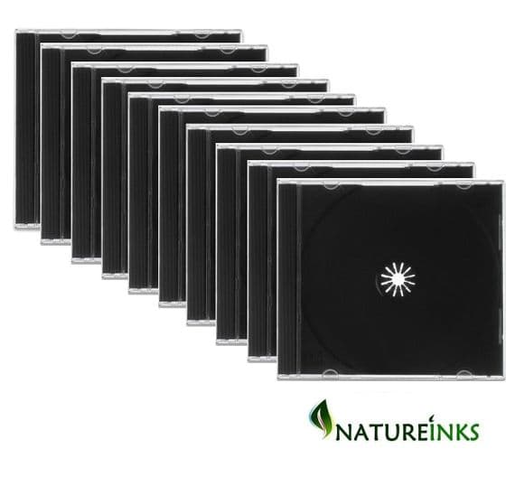 10 Black Single Standard Jewel 10.4mm spine CD cases
