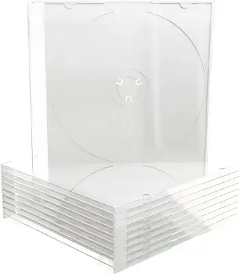 10 CLEAR Single Slimline Jewel 5.2mm spine CD cases