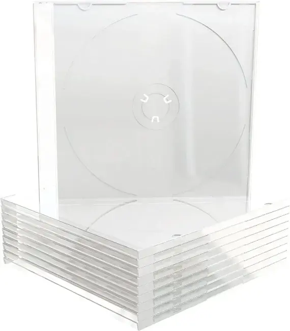 10 CLEAR Single Slimline Jewel 5.2mm spine CD cases