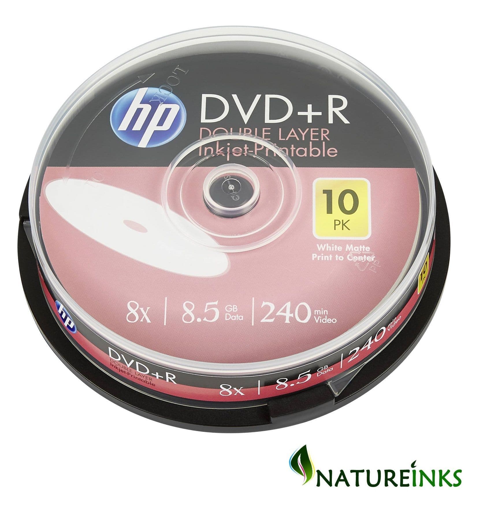 10 HP Blank DVD R DL Double Layer Printable 8 5GB 8x Discs DRE00060WIP ...
