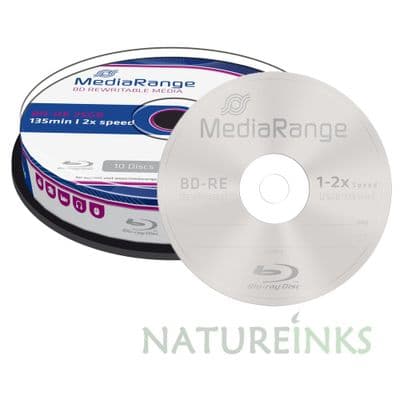 10 MediaRange BD-RE 25GB ( Rewritable ) 2x MR501
