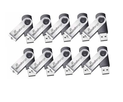 10 x  MediaRange MR908 Pen Drive Thumb Flash drive USB Stick 8GB 15MB/s USB 2.0