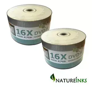 100 Arita Ritek Full Face White Inkjet Printable DVD-R 16x