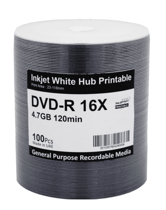 100 FTI OEM Blank DVD-R DVD 16x Inkjet Printable 4.7GB Discs TDK TTH02