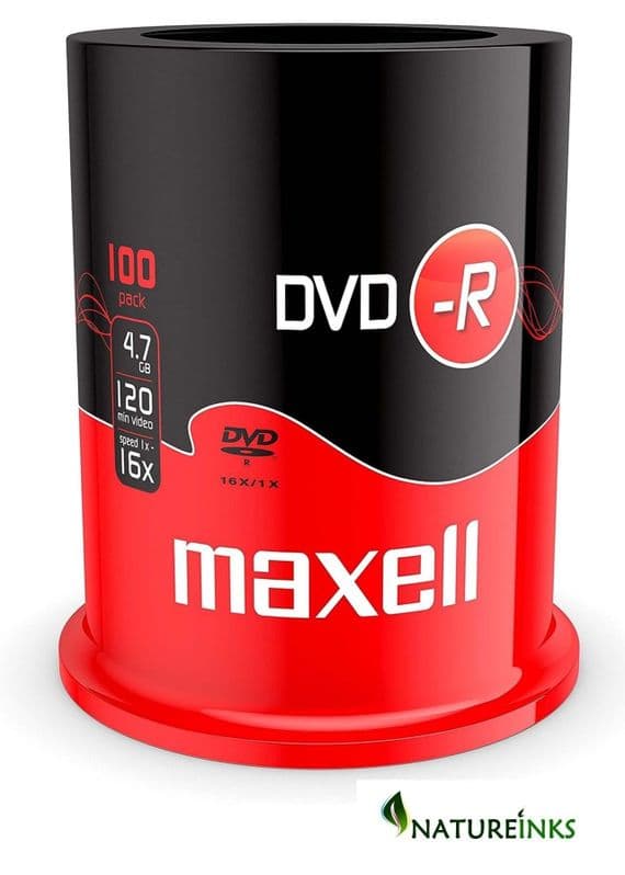 100 Maxell 275611 DVD-R 16x 4.7 GB 120 mins Blank Discs Spindle / Cakebox