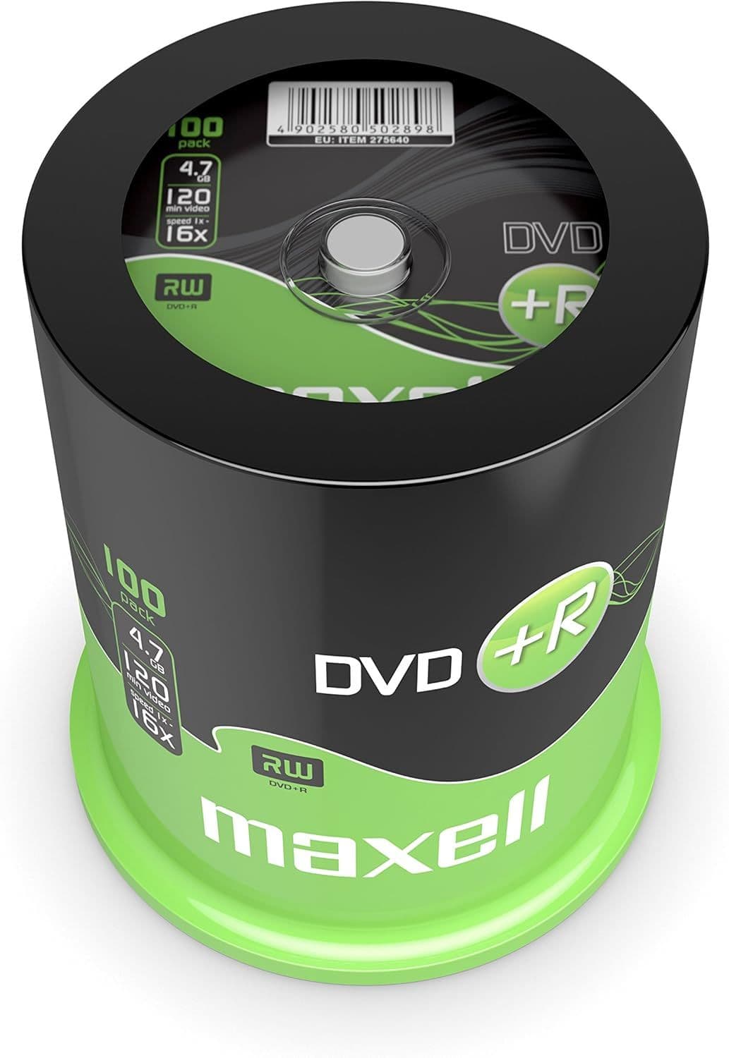 100 MAXELL DVD R Blank DVD Disc 4 7GB 16x SPEED 120mins 275641 Cakebox