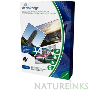 100 Mediarange 140 gsm Matt A4 Double Sided Matte coated PHOTO paper MRINK111