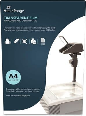 100 MediaRange A4 OHP Film for Inkjet or Laser printer 100 micron Dual Side