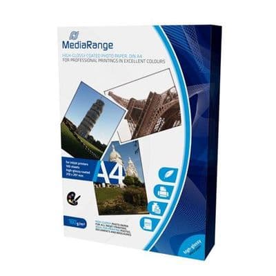 100 MediaRange A4 Single sided Gloss Inkjet A4 160 gsm Photo Paper MRINK105