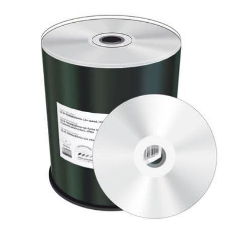 100 Mediarange Full Printable INKJET SILVER CD-R 52x 700MB 80 Min Blank CD Disc MR244