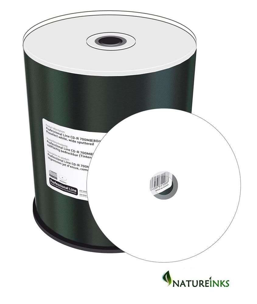100 Mediarange Printable CDR Blank CD Discs 700MB 52x Professional
