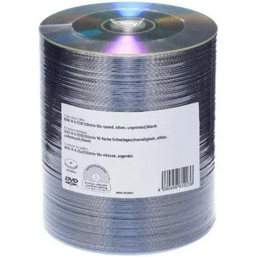 100 Mediarange Shiny Silver Thermal Printable Blank DVD R 16x 4 7GB ...