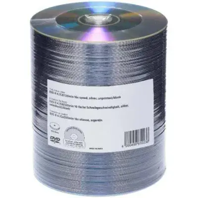 100 Mediarange  Shiny Silver Thermal Printable Blank DVD+R 16x 4.7GB Shrinkwrap MR423