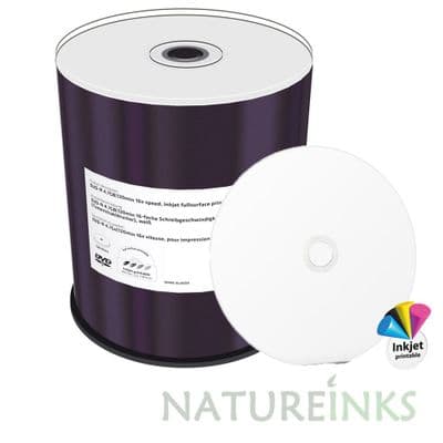100 Mediarange White Printable Blank Discs Blank DVD-R 4.7GB 16x 4.7GB  MR413