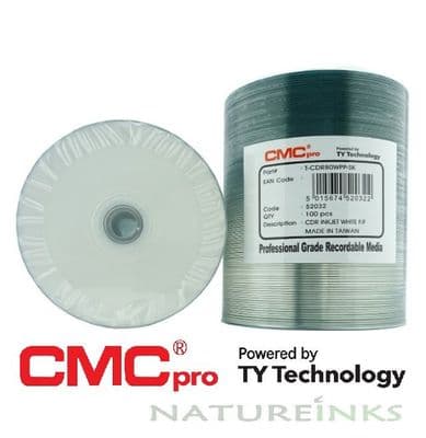 100 Taiyo Yuden CMC PRO INKJET PRINTABLE Blank CD-R 48x 80min discs 52032 Hard Coat