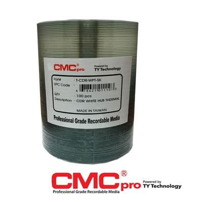 100 Taiyo Yuden CMC PRO THERMAL PRINTABLE Blank CD-R 48x Speed 80min discs Everest T-CDR80WPT-SK