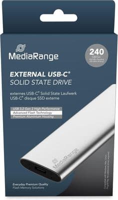 240GB MediaRange External Portable SSD USB Type-C 3.2 GEN 2 Solid State Drive MR1101