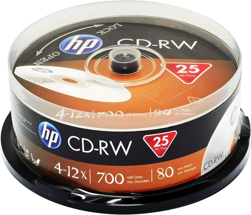 25 HP CD-RW 4x - 12x rewritable blank discs CD RW High Ultra burn 69313