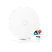 25 MediaRange Black Bottom Full Face White Inkjet Printable CD-R 52x MR241
